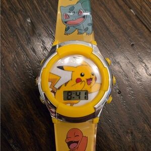 Yellow Pokémon Pikachu Digital Kids Watch
